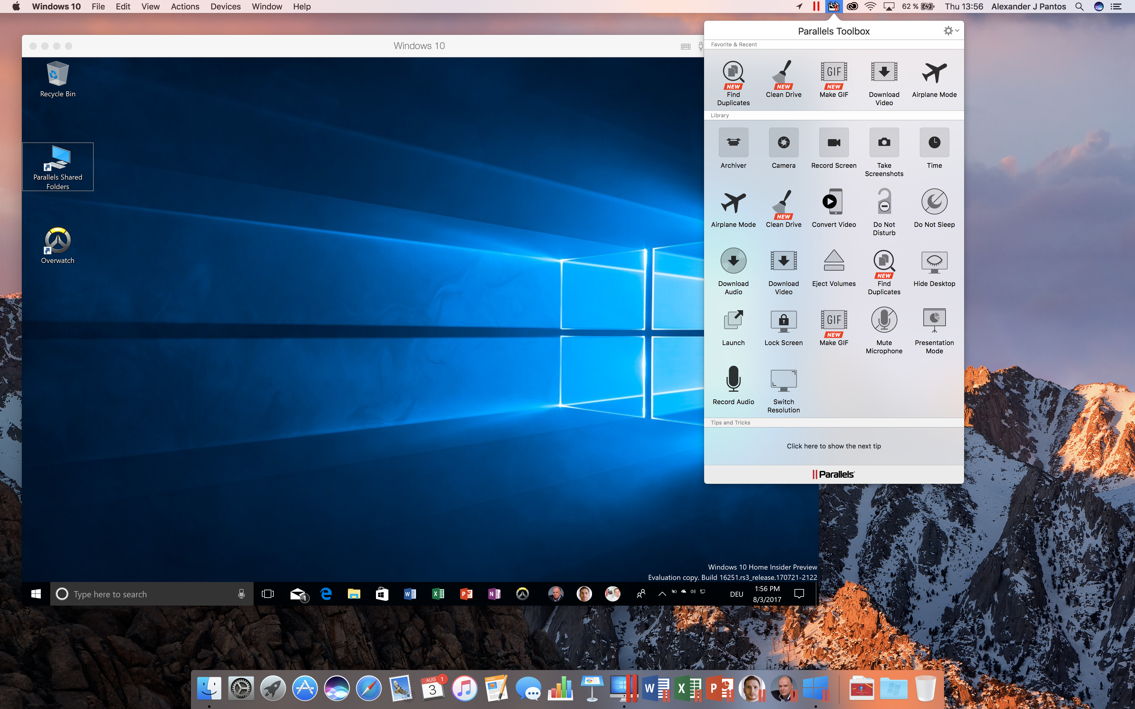parallels toolbox windows 10