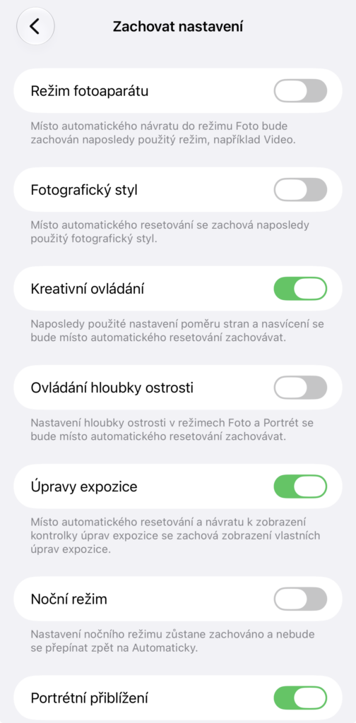 nastavení
